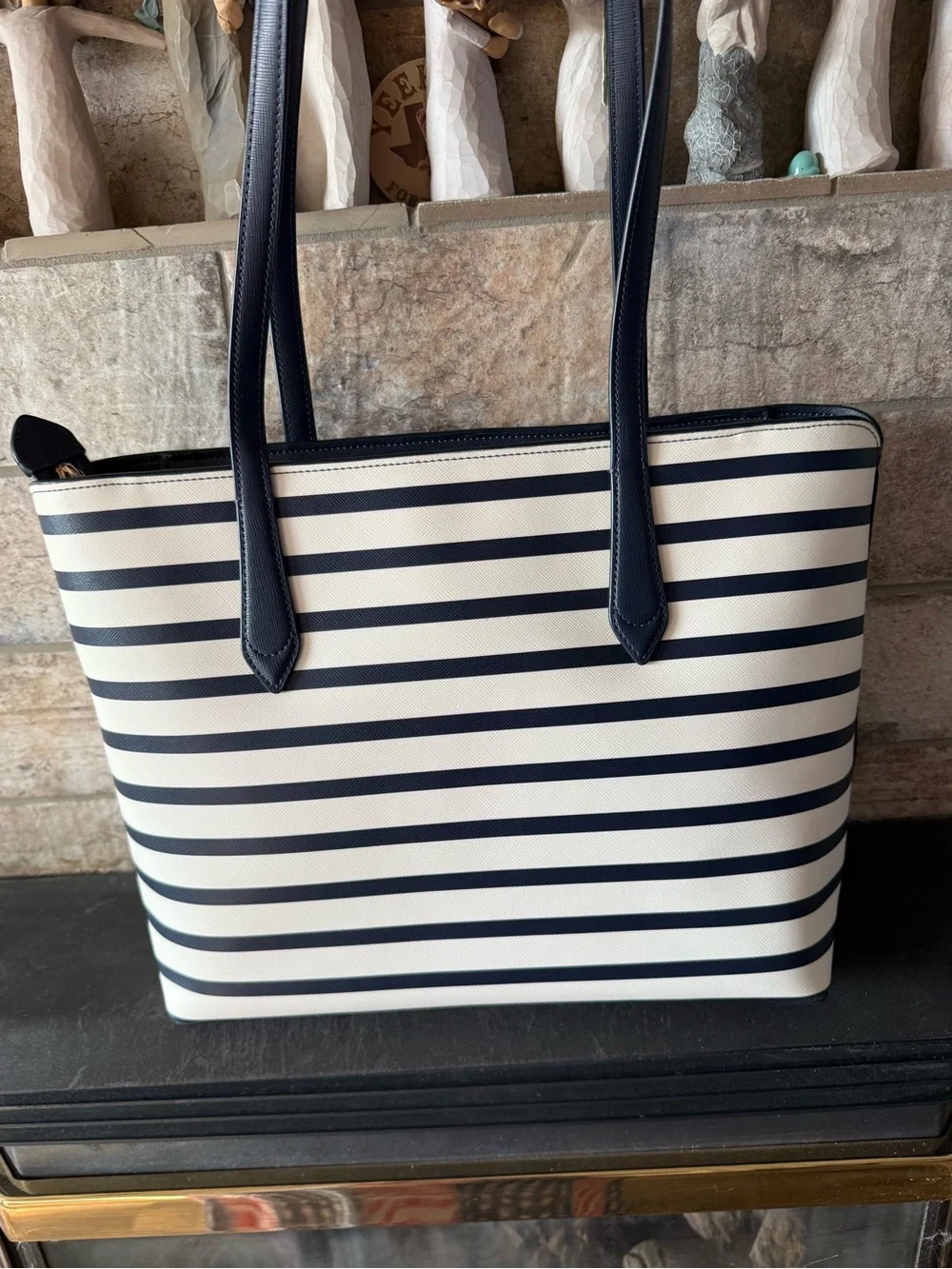 kate spade Navy and White Striped Tote